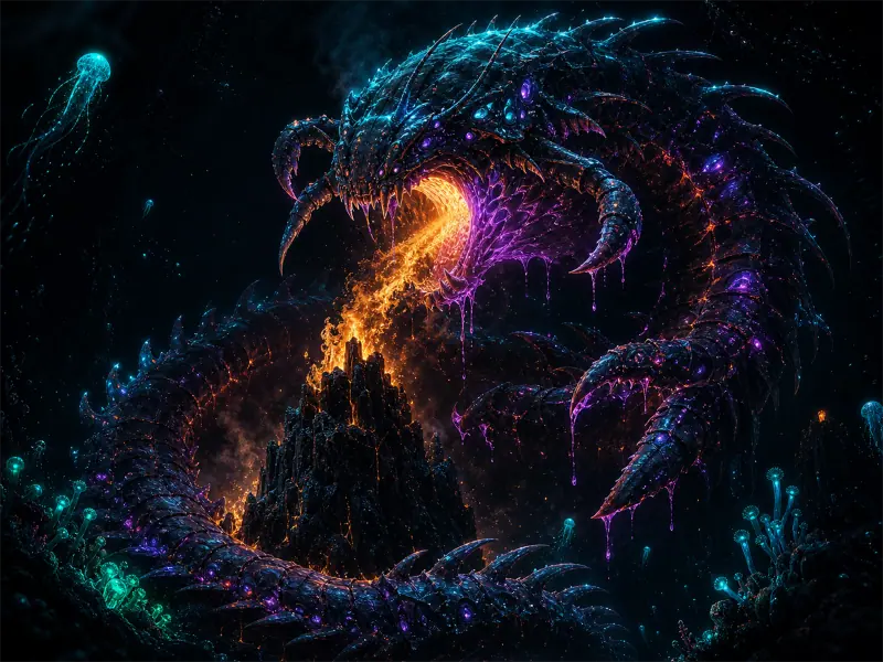Rift Colossus among the hydrothermal vents